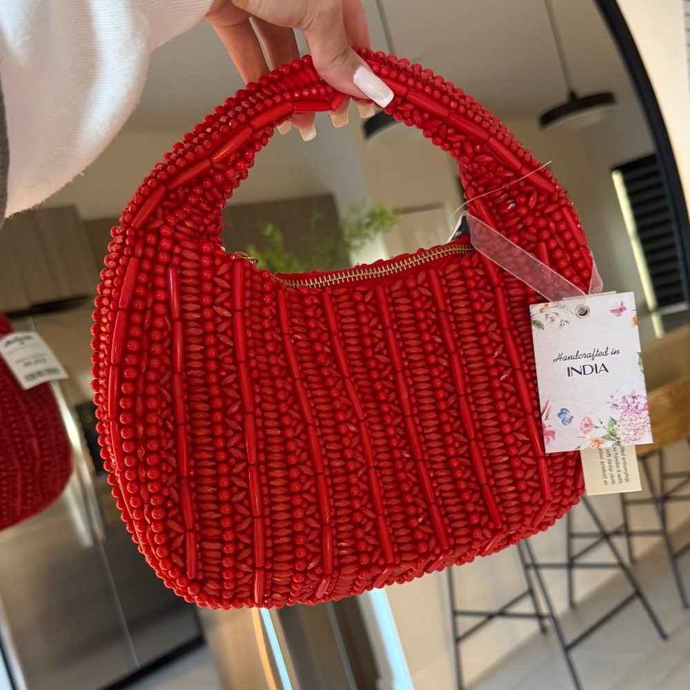 Red Beaded Bag